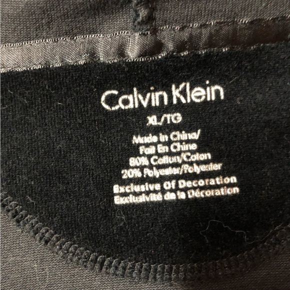 Calvin Klein Black Velour Full Zip Hooded Jacket With Silver Rhinestones - Picture 4 of 13